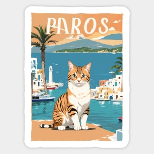 Cute Cat In Paros Island Sticker